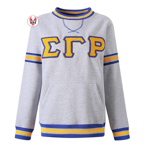 เสื้อสเวตเชิ้ตปักตัวอักษรกรีกสำหรับผู้หญิงของชมรมซิกมาแกมมาโร |   เสื้อสตรีคอวีผ้าฝ้ายฟลีซปักลายชมรมนักศึกษาแบบกำหนดเอง - Product Image 2