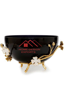 Bol de service décoratif en métal de table fini à bas taux meilleur vendeur conception de feuille de métal bol de fruits de décor à la maison moderne en or - Product Image 5