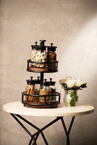 Plateau à gâteau floral décoratif en bois créatif pour les fêtes et les mariages du fabricant indien au meilleur prix - Product Image 4