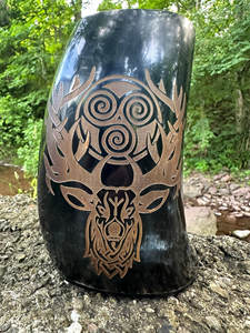 Jarra Vikinga Auténtica Hecha a Mano con Vaso para Chupitos, para Cerveza Fría, Chocolate Frío, Hidromiel, Vino, Jarra para Sublimación DIY - Product Image 3