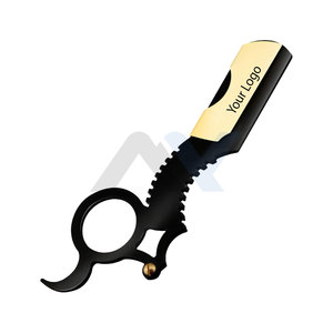 Maquinilla de afeitar para dedo profesional Vintage borde recto maquinilla de afeitar para hombres moldeador de barba ligero Compatible cuchillas de doble filo - Product Image 1