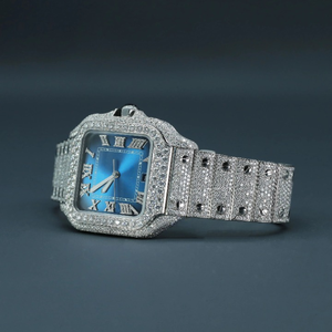 Montre tendance et populaire pour homme, style hip-hop, avec diamants de laboratoire, en acier inoxydable, entièrement sertie, mouvement mécanique - Product Image 4