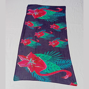 Animal Floral 100% Bufanda de algodón modal Exclusivamente chal de lujo para mujer con estampado de hojas de pato rojo Precio al por mayor - Product Image 2