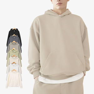 Style décontracté Premium Hommes Oversize Hoodies Basic Cotton Blended avec Embossed Puff Embroidered Techniques Long Hooded Washed - Product Image 1