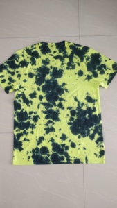 Camiseta ajustada de gran tamaño de algodón 100% para hombre, camiseta de manga corta con cuello redondo y estampado de tinte anudado, diseño informal para Fitness, 180 gramos - Product Image 1