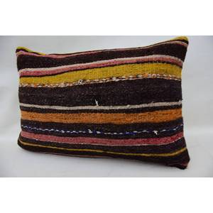 Multicolor Wool Kilim <b>18x18</b> Inch Decorative Accent Pillow Woven with Vintage Fluffy Leaves Pattern Fluffy Accent Cushion - Product Image 3