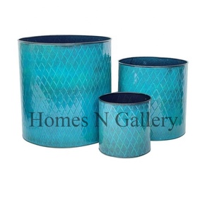 New Attractive Design Garden Decorative Planters Superior Quality Hammered Green Plant With Handle Garden Decor - Product Image 5