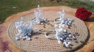 Los servilleteros de hierro antiguo de alta calidad con perlas agregan un toque romántico a las cenas Decoración de mesa impresionante para invitados - Product Image 3