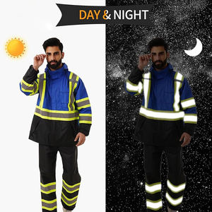 เสื้อกันฝนสำหรับผู้ชายเสื้อกันฝนแบบมีกระเป๋ากางเกงกันน้ำสะท้อนแสง - Product Image 2