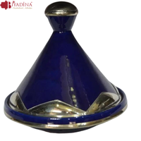 Assiette marocaine émaillée écologique, faite à la main, avec couvercle conique traditionnel en terre cuite, pour la maison, l'hôtel, le café, le restaurant, les mariages