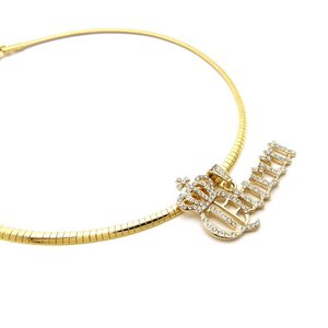 Queen Latest Hip Hop Fashion Iced Out Bling Certified Gold Pendant W/ 4MM 16 "Cadena de serpiente para mujer - Product Image 3