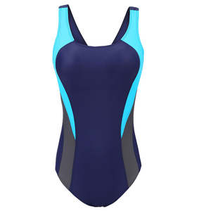 Maillot de bain une pièce taille haute sexy pour femmes maillot de bain une pièce col rond solide pour des looks de plage élégants - Product Image 1