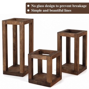 Linterna de madera directa de fábrica con detalles de metal Diseño elegante y duradero Perfecto para cualquier configuración disponible para suministro global - Product Image 2