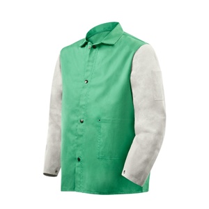 Chaquetas de soldadura de cuero resistentes y transpirables Trajes DE TRABAJO ignífugos y resistentes al calor de cuero dividido de piel de vaca - Product Image 2