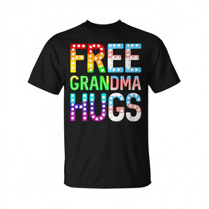 T-shirt « Free Grandma Hugs Rainbow Pride » LGBTQ Love Support Grandmother Gift Adult Unisex Short Sleeve Crew Neck Digital Printing - Product Image 3