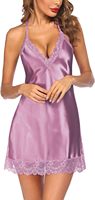 SAMAVIA Lencería de encaje a cuadros personalizada para mujer, sexy, talla grande, suave, ajustada, hasta la rodilla, camisón elástico
