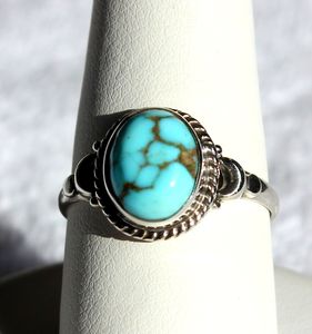 Wholesale Custom Party Silver 925 Band with Hot Sale Gemstone <b>Turquoise</b> <b>Ring</b> for Women Engagement Channel Technology OEM Jewelry - Product Image 2