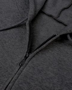 Sudadera con capucha completa con cremallera, negra, de poliéster/algodón, forro polar transpirable, estilo urbano, antibacteriana - Product Image 5