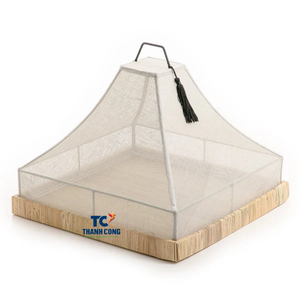 Plateau en rotin naturel fabriqué à la main avec doublure en tissu pour la décoration du Ramadan Mubarak et la présentation des aliments de l'Aïd à la maison - Product Image 2