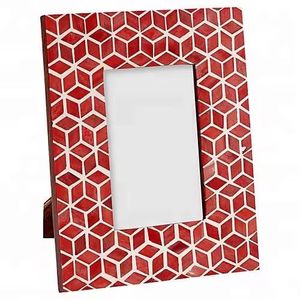 Marco de diseño moderno de aspecto real, marco de acabado con incrustaciones de hueso, marco de fotos decorativo de escritorio, estante de fotos - Product Image 1