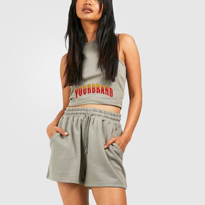 ชุดครอปท็อป2ชิ้นสำหรับผู้หญิงชุดครอป2ชิ้นผ้าคอตตอน100% สำหรับใส่วิ่งจ็อกกิ้งสินค้ามาใหม่2025 - Product Image 1