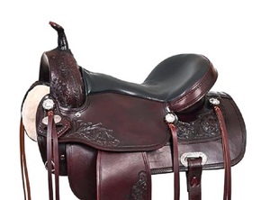 Sillín occidental de caballo de cuero genuino de calidad superior Sillín occidental de carreras de barril para montar a caballo - Product Image 2
