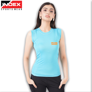 Fitness Tank Tops Gym Top para mujer Entrenamiento de compresión Camisetas sin mangas deportivas de alto impacto con logotipo personalizado - Product Image 5