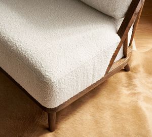 Aurel Modern <b>Lounge</b> <b>Chair</b> with Walnut Finish Solid Teak Wood & Soft Thick Cushion for Dining Hotels <b>Indoor</b> Leisure Use - Product Image 5