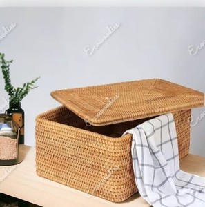 Bamboo Rattan Multifunctional Clothing Organizer Shoes <b>Storage</b> Box Handmade Woven Basket Space-Saving Food Tableware Kitchen - Product Image 5