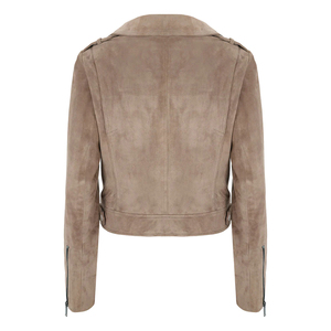 High Quality Breathable Canvas Women's Quilted Leather Jacket <b>Zipper</b> Closure Stand Collar Customized Color Size Winter Outdoor - Product Image 6