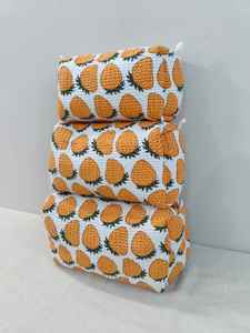 กระเป๋าใส่เครื่องสำอางผ้าฝ้าย 3 ชิ้น พร้อมลายสตรอว์เบอร์รี ซิปปิด น้ำหนักเบา สำหรับเดินทาง ความจุปานกลาง - Product Image 6