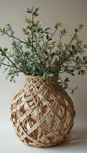JARRÓN DE MIMBRE REDONDO DE RATÁN PLANTA AL POR MAYOR - Product Image 2