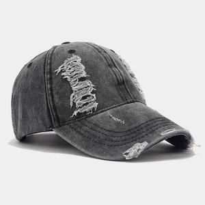 Premium Oxford Denim Baseball Cap Luxury Distressed Dad Hat Custom Embroidery Street Style Common Puff Printing Sporty - Product Image 1