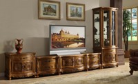 Armoire haute de rangement en teck sculpté à la main, élégante et luxueuse, de style européen antique, 4 portes, 1 tiroir, fabrication OEM/ODM, livraison directe d'usine