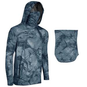 Sweat à capuche de pêche à manches longues à séchage rapide personnalisé pour hommes, ensembles respirants en polyester de haute qualité à bas prix - Product Image 6