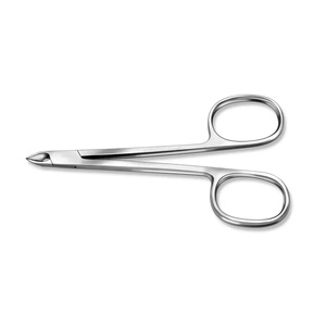 Cuticle Nippers Beveled 7mm Edges Nail Scissors shaped handle Nippers Sharp Finger Toenail Clippers Length 8.5cm Stainless Steel - Product Image 1