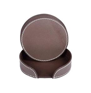 Juego de posavasos de cuero puro 100% para el hogar, suministros de cocina para Hotel, con soporte de Metal, posavasos de cuero de alta calidad 100%, mesa de fiesta - Product Image 3