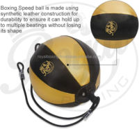 Sac de frappe lourd de boxe thaïlandaise double extrémité avec logo personnalisé Royal Boxing, ballon de vitesse durable en cuir pour entraînement au sol/plafond
