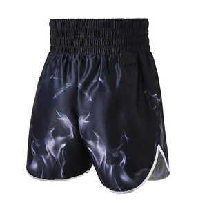 Best Selling Martial Arts Wear <b>Men</b> <b>Black</b> Flame Printed Boxing <b>Shorts</b> With Embroidered Logo for Sale Boxing <b>Shorts</b> - Product Image 5