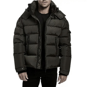 New Trend Men's Green Puffer <b>Jacket</b> Oversized Matte Finish Winter Bubble Coat Bulk Supplier OEM Available Cold Weather <b>Jackets</b> - Product Image 3