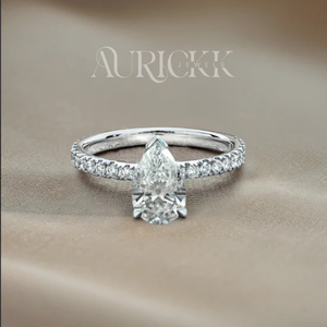 Bague de fiançailles en moissanite taille poire, micro-pavé, argent sterling, bijoux vintage pour femmes, bijoux de fête - Product Image 5