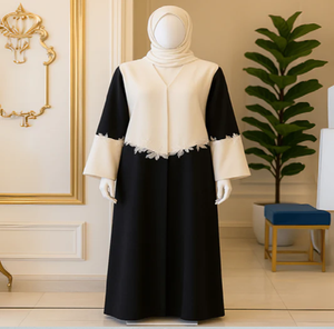 Conjuntos de abayas elegantes con botones en tonos chocolate intenso y tostado. Juegos premium disponibles a precios de mayoreo. - Product Image 2