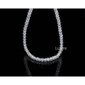 Perles de diamant blanc clair AAA+ 100% naturelles, rares, facettées, en forme de rondelle, diamants blancs comme neige - Product Image 2