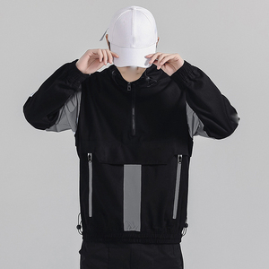 High Quality New Arrival Pullover Half Zip <b>Reflective</b> Windbreaker <b>Jacket</b> <b>Men</b> with Good Prices - Product Image 4