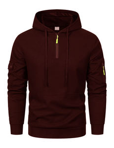 New Arrival <b>Men</b> Embroidered <b>Fleece</b> Quarter Zip Neck Golf Pullover Best Hoodies Custom Printing Breathable Outdoor Jogging Casual - Product Image 2