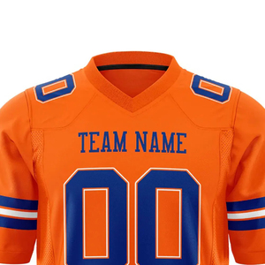 เสื้อฟุตบอลอเมริกันแบบกำหนดเองสำหรับผู้ชายคลับเสื้อตาข่ายโพลีเอสเตอร์แขนสั้นพิมพ์ลายชื่อและหมายเลขทีมตามสั่ง - Product Image 4