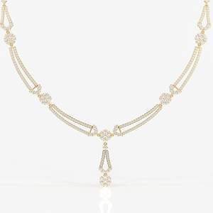 Collier en or 14 carats avec diamant de laboratoire de luxe de Vienne pour les occasions de mariage - Product Image 2