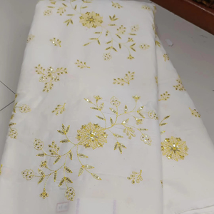 kora cotton embroidery <b>fabric</b> make to fancy dress material - Product Image 1