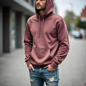 Sudadera de calle para hombre con logotipo personalizado de alta calidad, sudadera rasgada Vintage sin cuerdas, gota de lavado ácido, Sudadera con capucha desgastada Unisex - Product Image 2