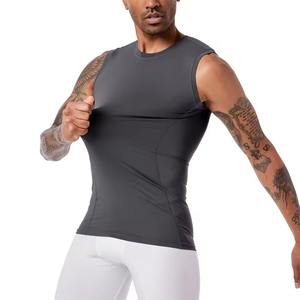 Camiseta Deportiva de Compresión sin Mangas para Hombre, Personalizada al por Mayor, Camiseta Interior para Entrenamiento y Gimnasio - Product Image 2